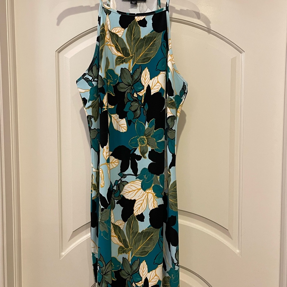 Boston Proper Blue and White Cut Out Maxi Sundress